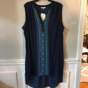 Daniel Rainn Blue Tank Dress Size 2X